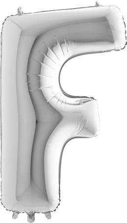 Nafukovací balónek písmeno F stříbrné 102 cm Grabo