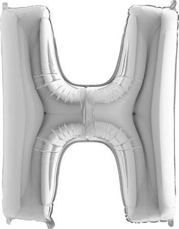 Nafukovací balónek písmeno H stříbrné 102 cm Grabo