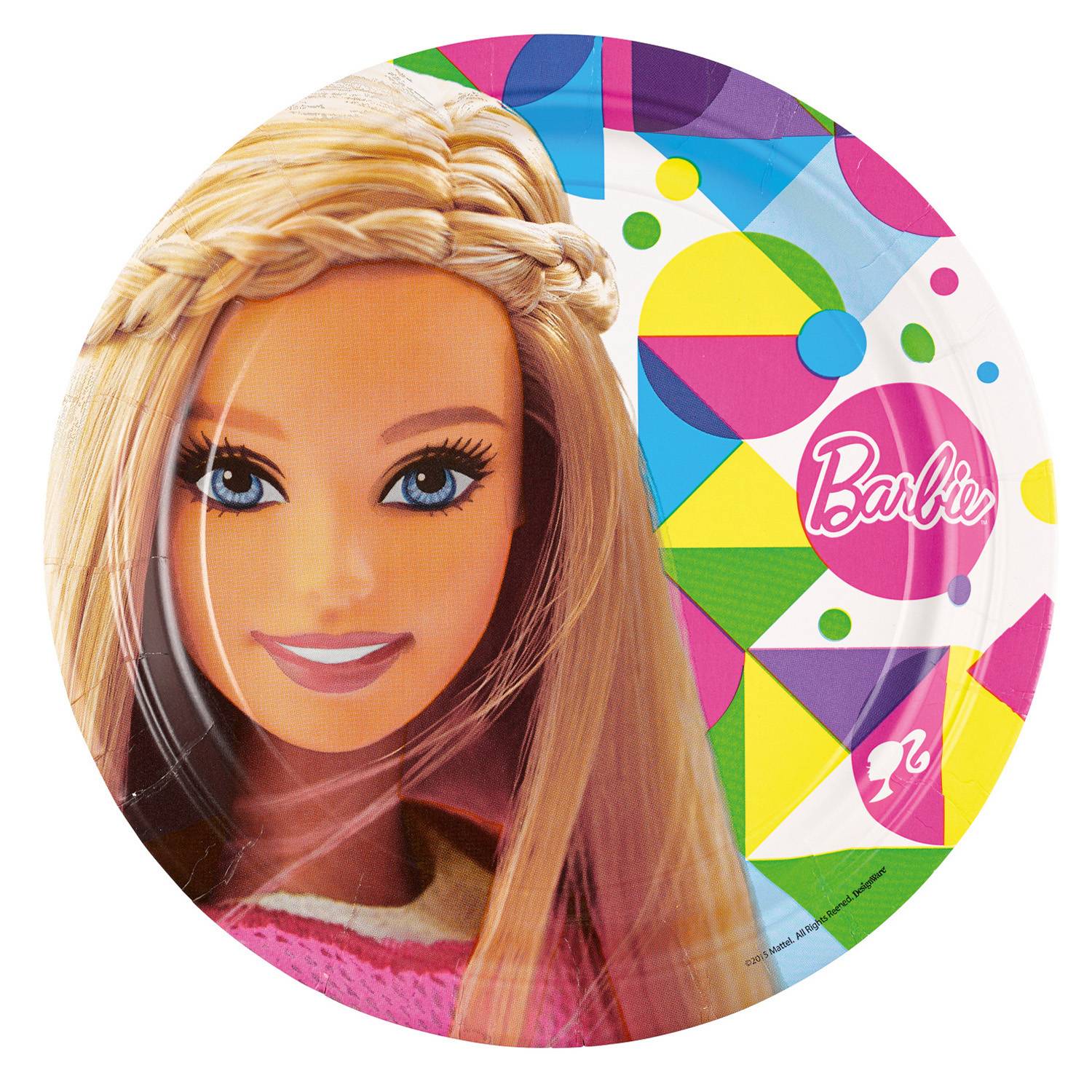 Papírové talířky na párty 23cm 8ks Barbie Amscan