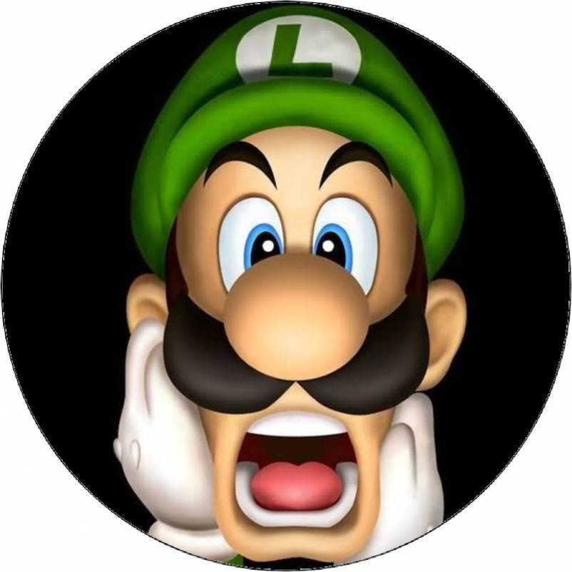 Jedlý papír Super Mario Luigi na černém pozadí 19