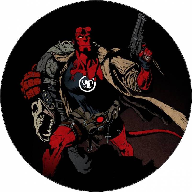 Jedlý papír Hellboy ilustrace na černém pozadí 19