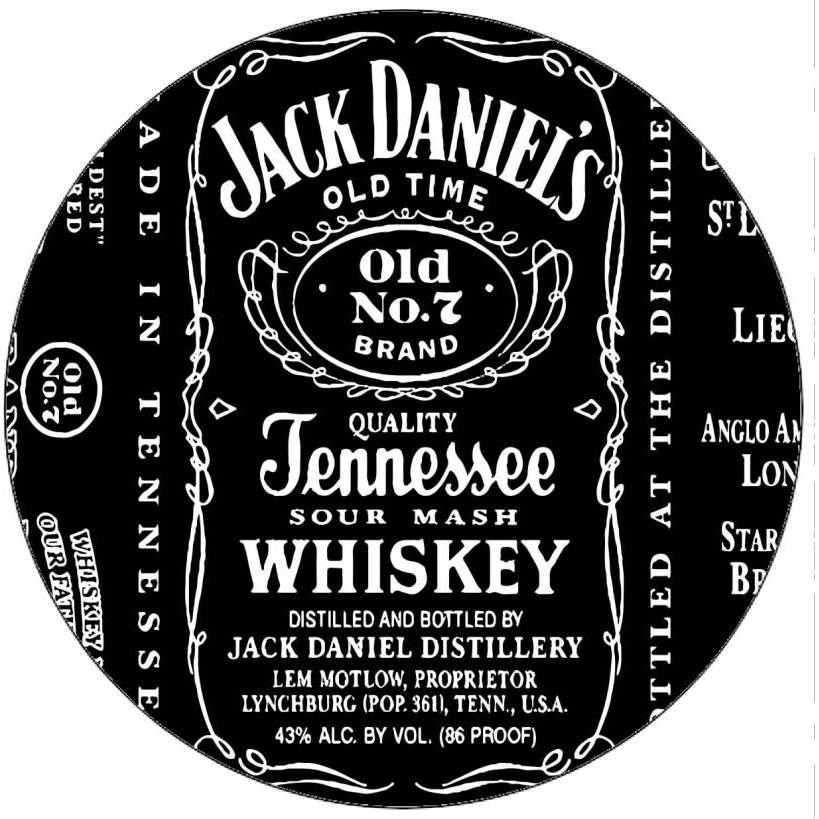 Jedlý papír Jack Daniels etiketa 19