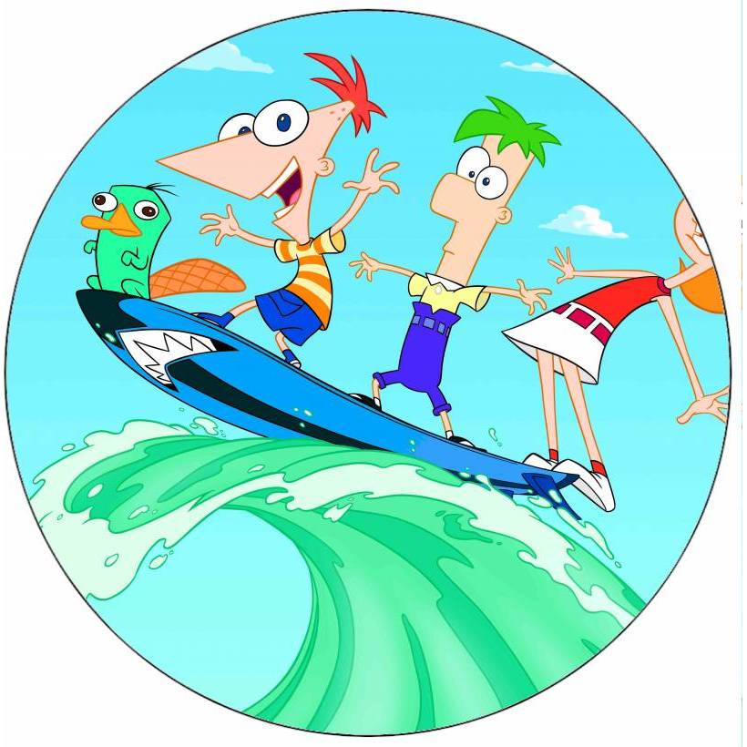 Jedlý papír Phineas a Ferb na surfu 19