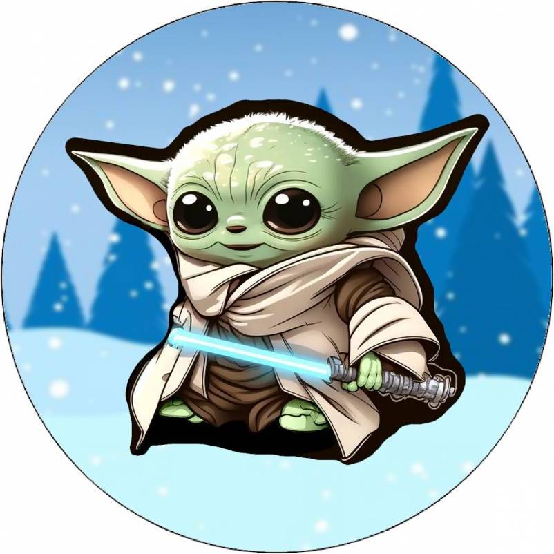 Jedlý papír Mandalorian Baby Yoda v zimě 19