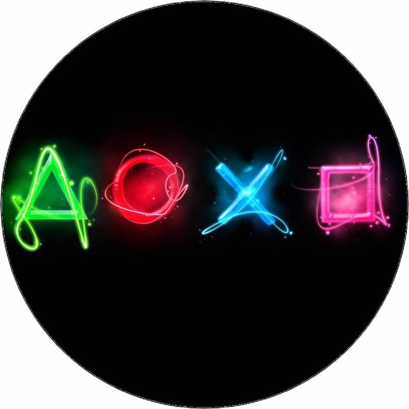 Jedlý papír Playstation tlačítka na černém pozadí 19