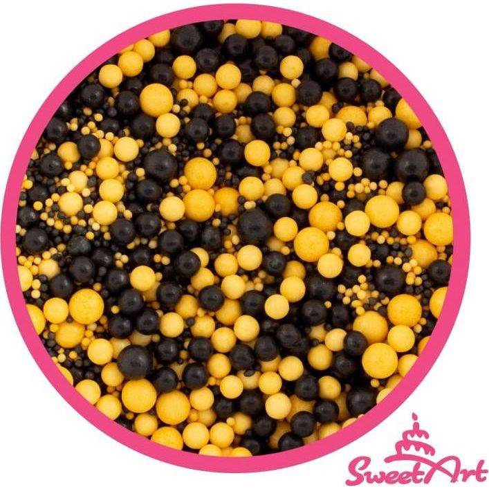 SweetArt cukrové zdobení Black Gold sprinkle mix (80 g) - dortis