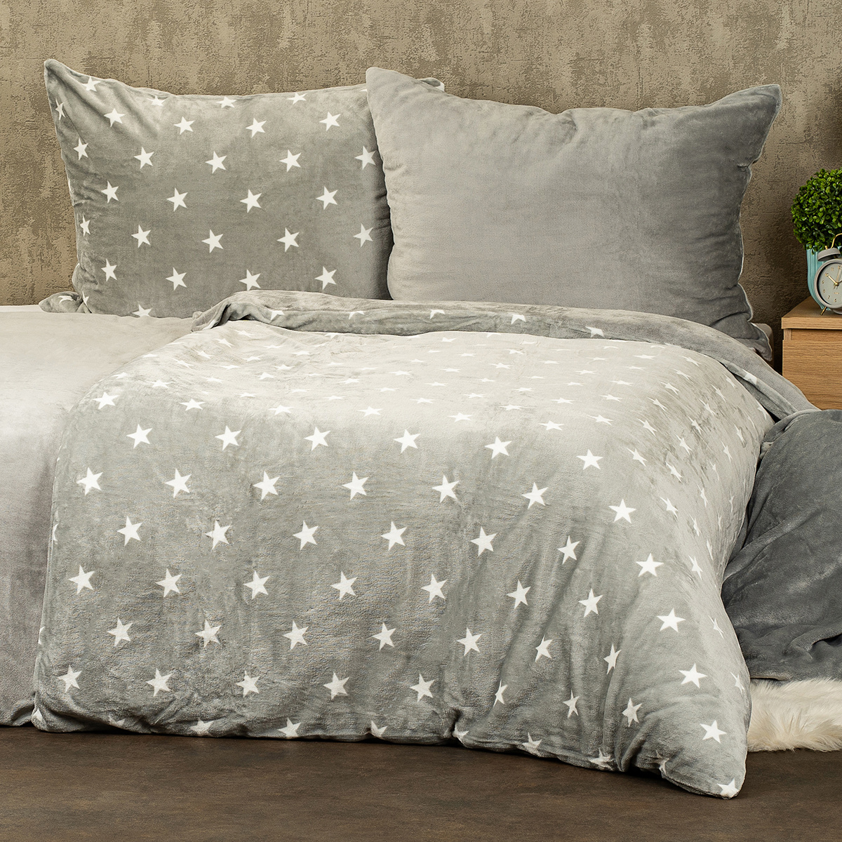 4Home Povlečení mikroflanel Stars grey