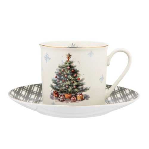 Altom Porcelánový šálek s podšálkem Christmas Tree 260 ml-Altom