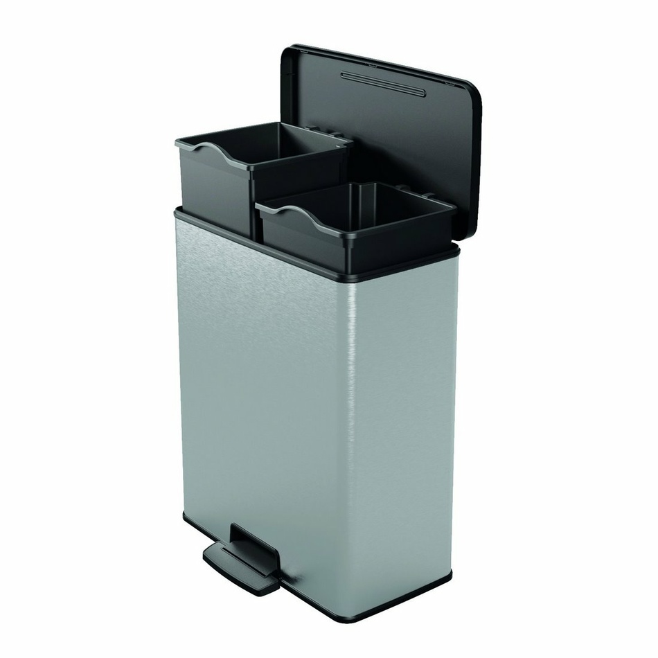 CURVER Deco Bin Odpadkový Koš na tříděný odpad Stříbrná/černá 26l 26l-Curver