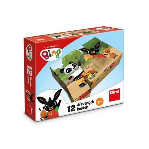 Dino BING 12 Dřevěné licenční kostky-Dino Toys