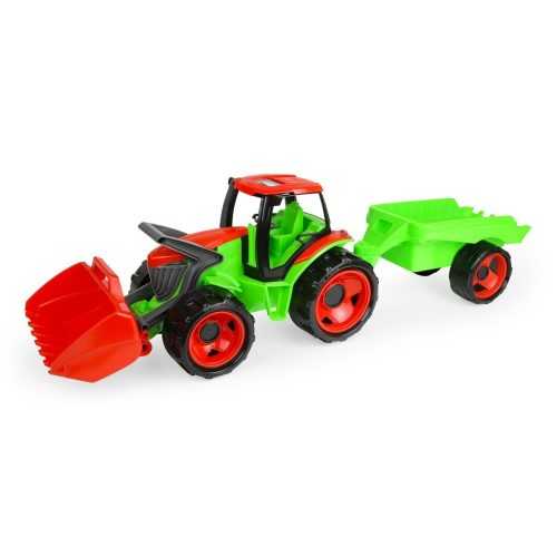 Lena Traktor se lžící Giga Trucks s vlekem plast 62cm v krabici 72x40x28cm 02136-Lena