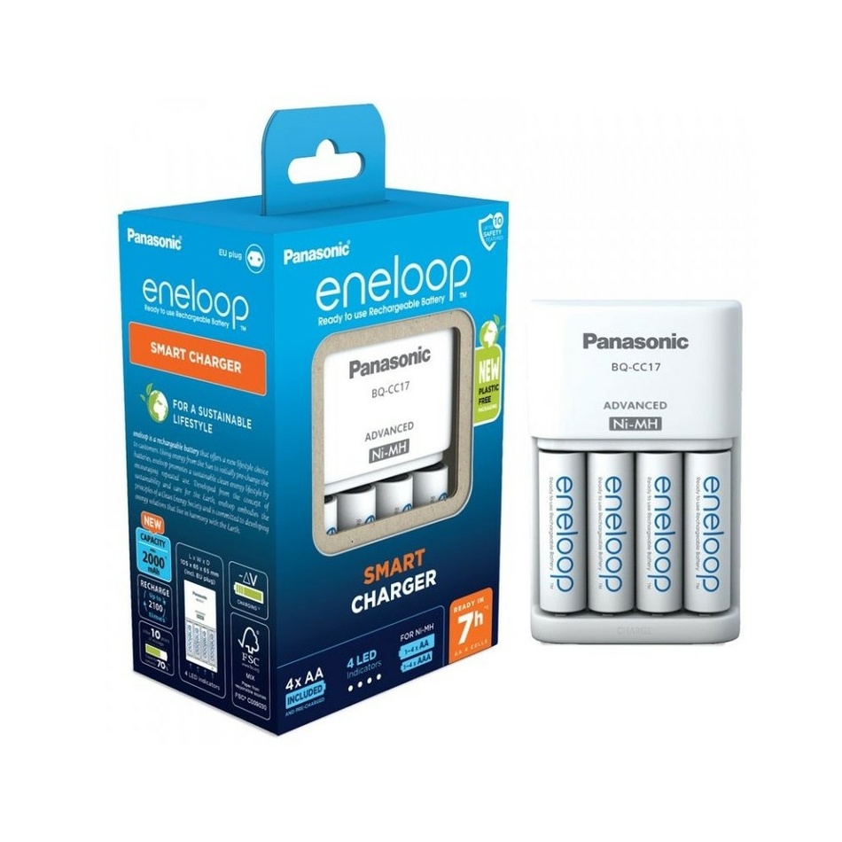 Panasonic K-KJ17MCD40E nabíječka BQ-CC17E + 4xR6 2000mAh Eneloop-Panasonic