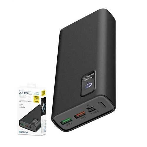 Platinet Power Bank PMPB20WQC727B 20000mAh PD3.0 QC3.0 display černá-