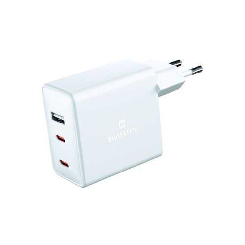 SWISSTEN Adaptér GaN 70W pro iPhone 2xUSB-C + 1xUSB-