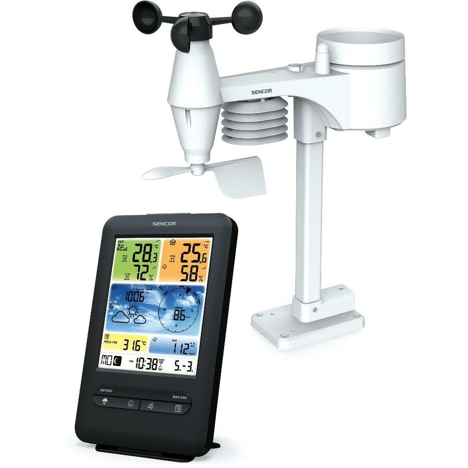 Sencor SWS 9898 WiFi meteostanice s bezdrátovým snímačem 5v1-Sencor