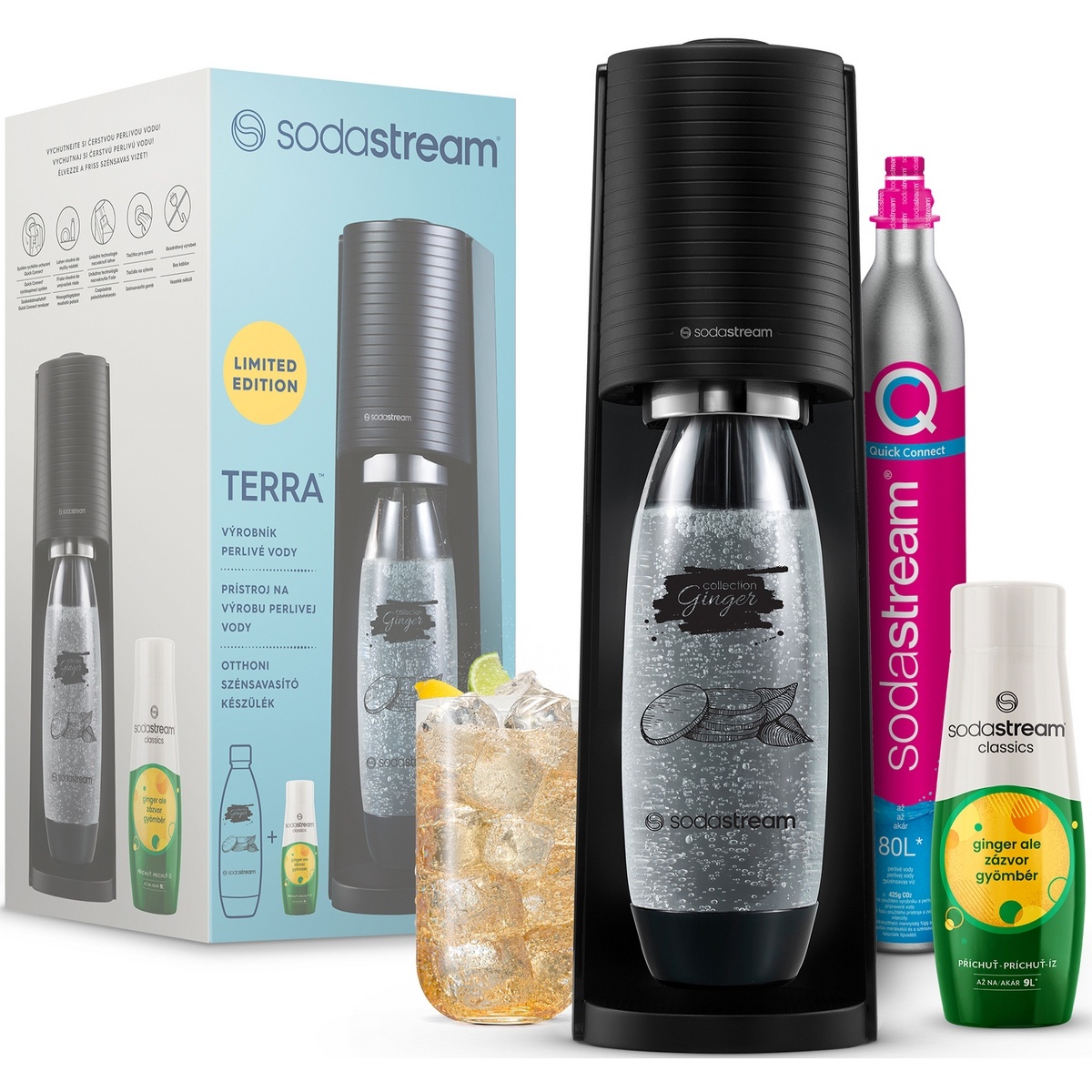 Sodastream Terra Black Ginger Ale Mpack výrobník perlivé vody-Sodastream