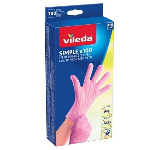 Vileda Simple rukavice M/L 100 ks-Vileda