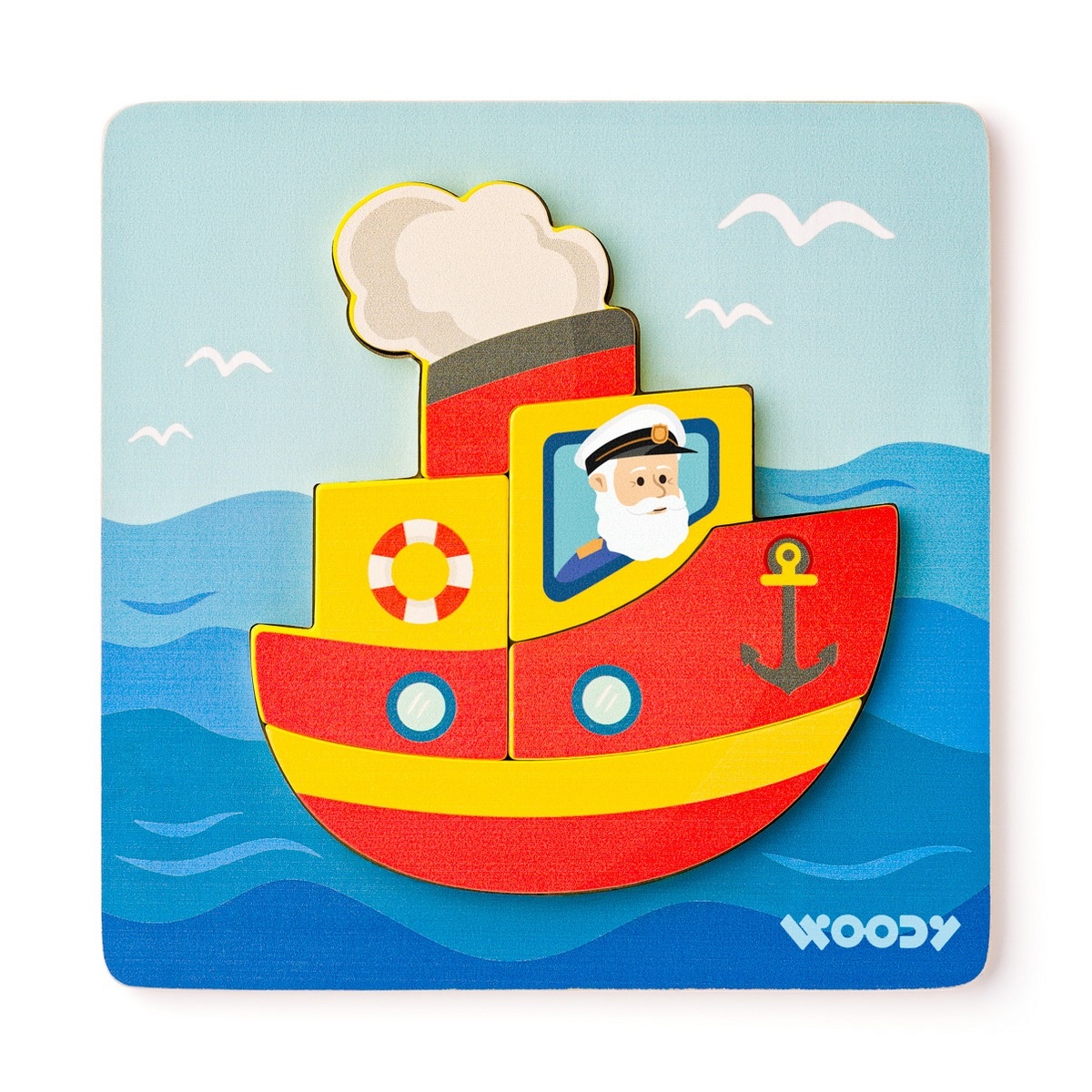 Woody Puzzle Baby Lodička-Woody