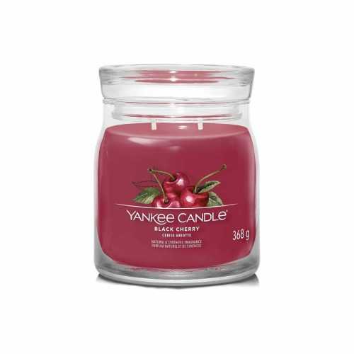 Yankee Candle vonná svíčka Signature ve skle střední Black Cherry